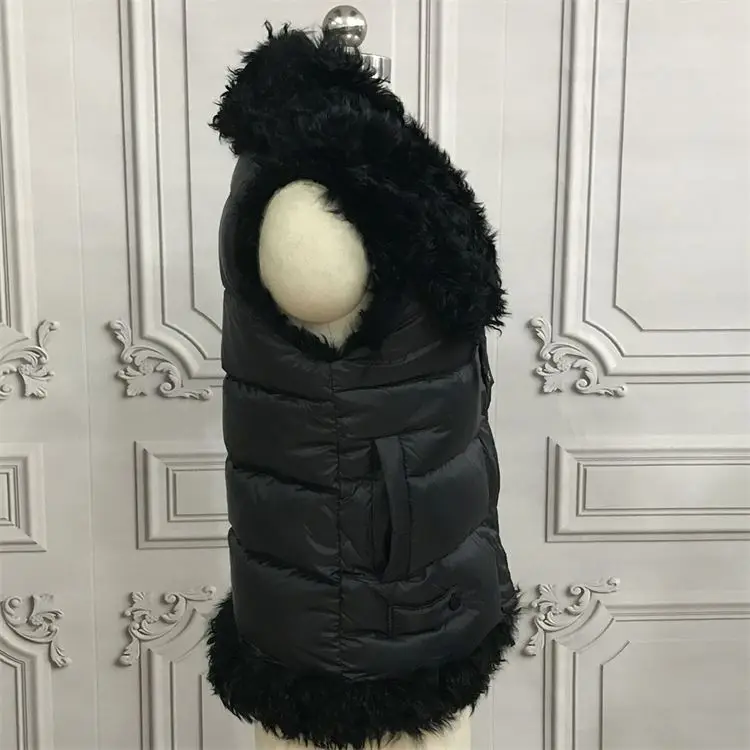 MONETCAT Stylish down vest jacket and faux rex fur vest
