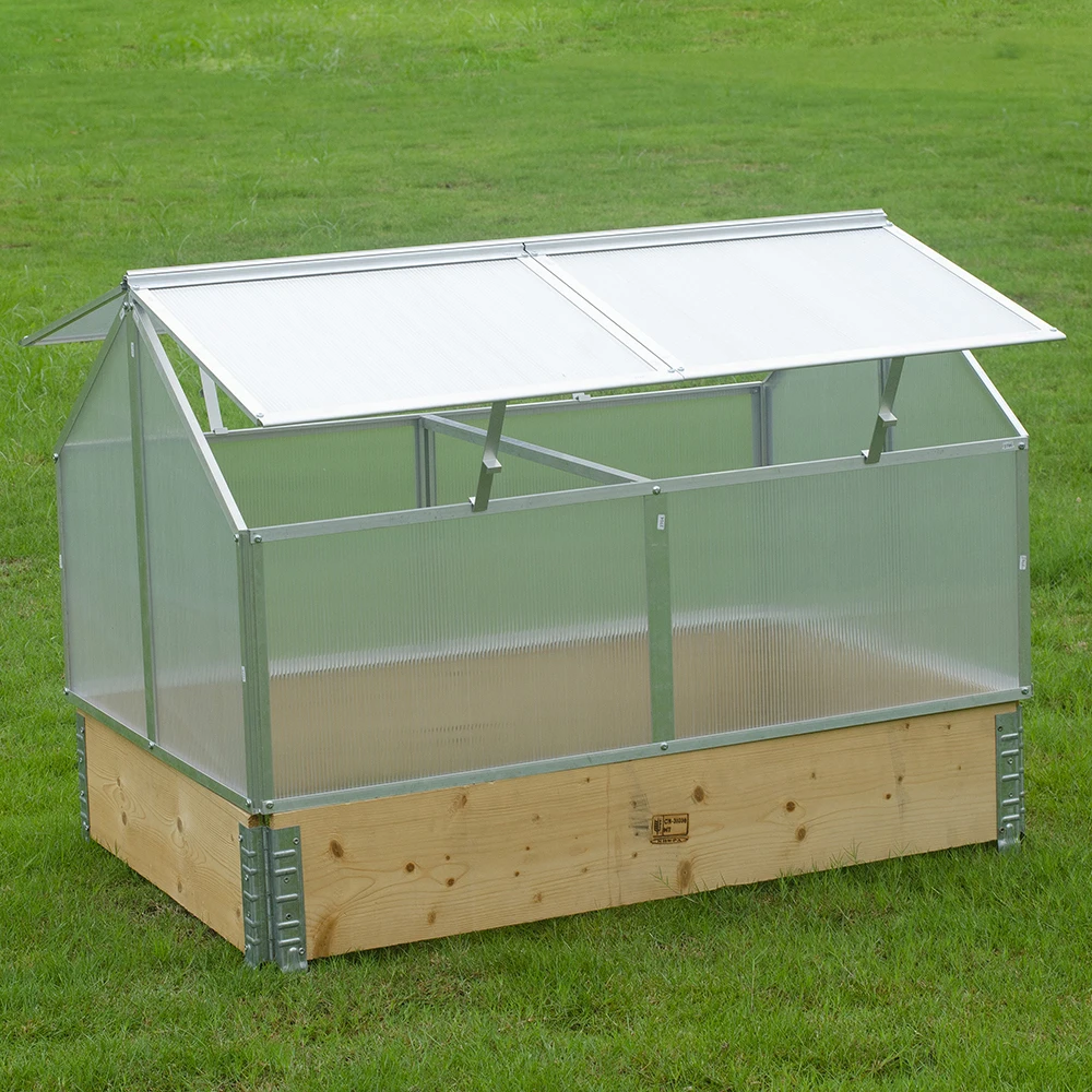 Aluminum with PC Sheet Garden Portable Cold Frame Mini Growing Greenhouse for planting bed