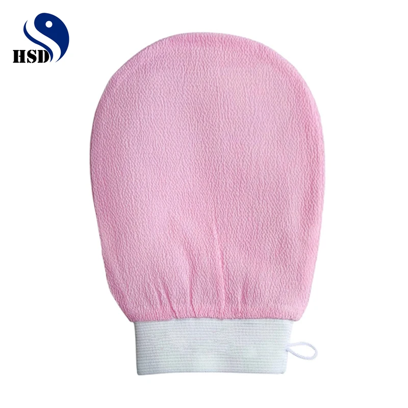 Hot Sell Viscose Eco Exfoliating Pink Mitt Custom Logo Exfoliating Mitt Set