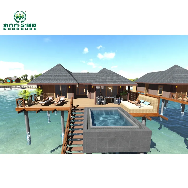 
Fast building prefab houses resort water villa 