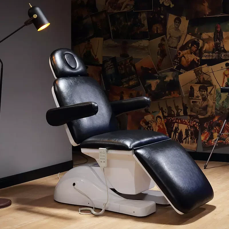 Hochey  Three Section White Beauty Salon Furniture High Adjustable Spa Curved Lash Bed facial Electric Massage Bed