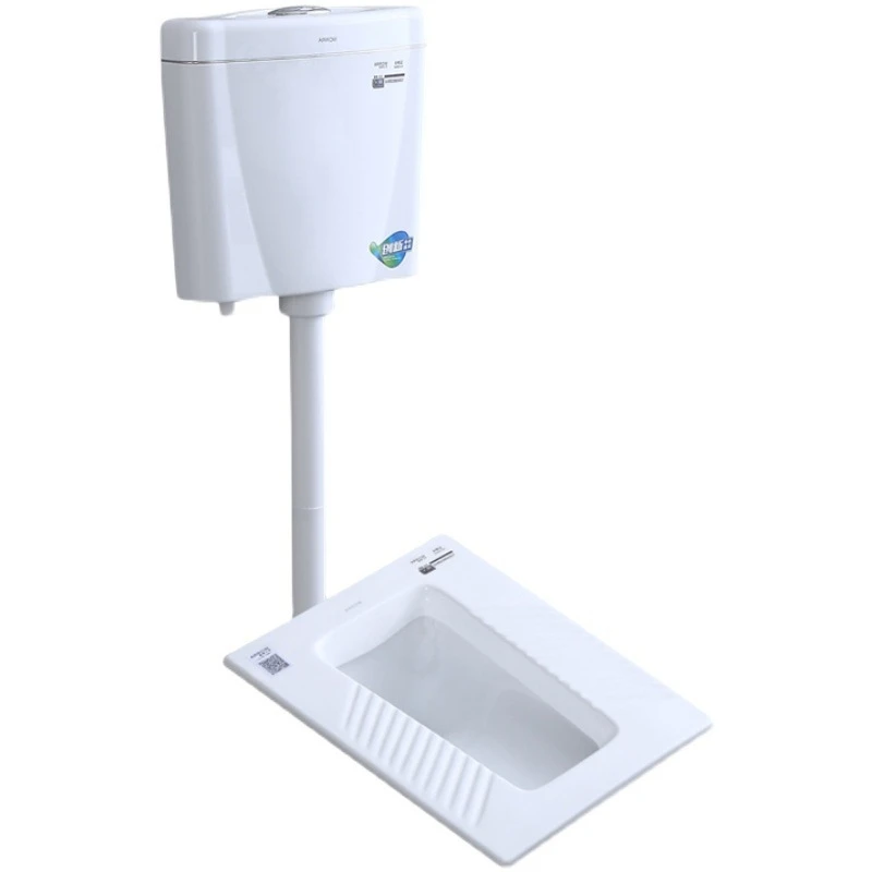 Bathroom Squat Toilet Set Porcelain Flushing Tank Household Engineering Squat Stool Orissa Pan Type Foot Valve Induction Toilet