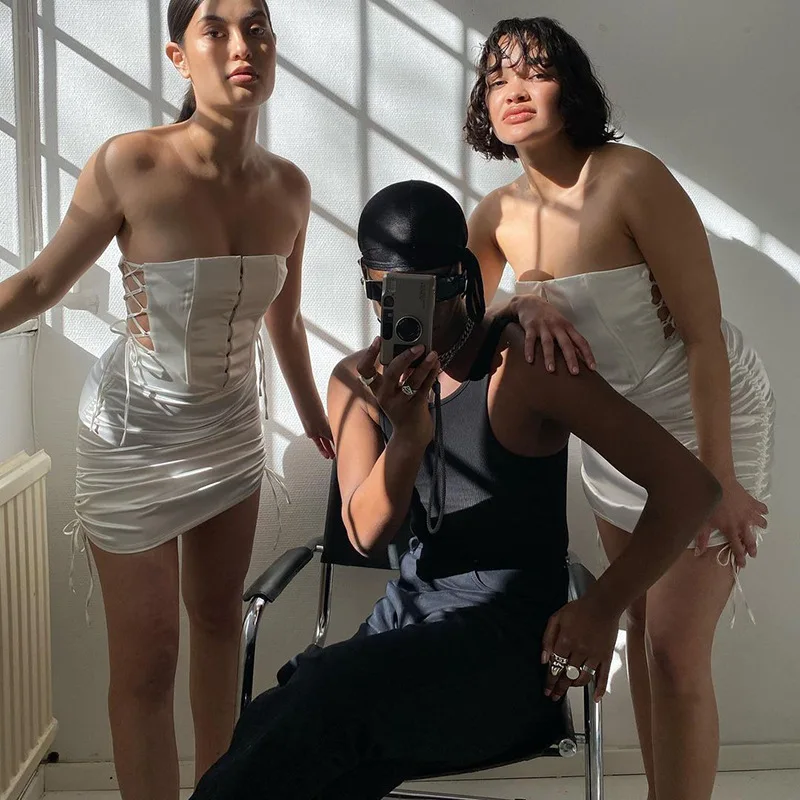 
Bodyshapers For Women Shapewear 2021 Summer New Tube Top Sexy Open Back Slim Folds Womens Shapewear Corsets 