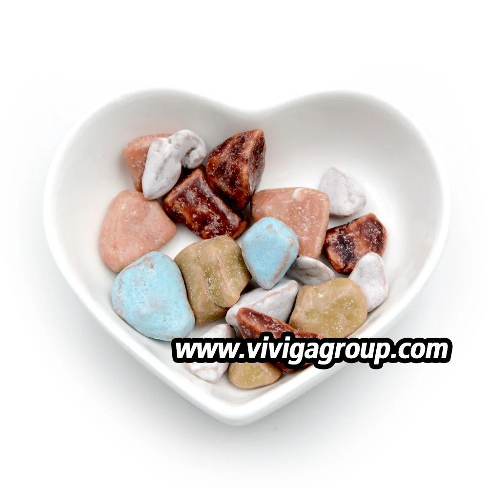 Hard chewy stone shape chocolate rock candy