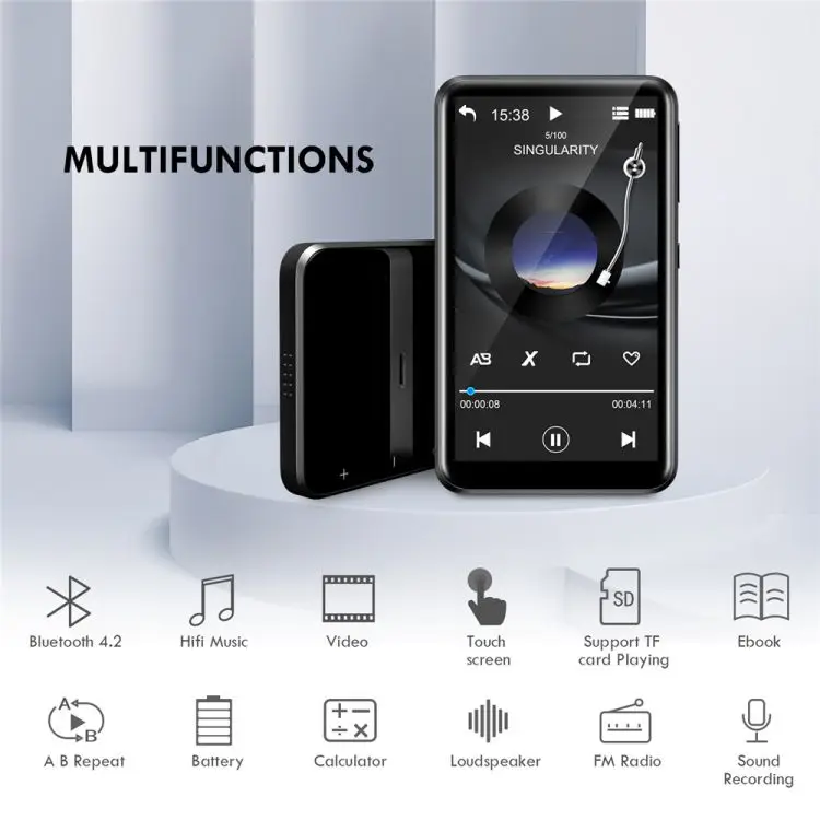 Factory Wholesale 3.0 inch V8 MP3 Music Player Touch Screen portable mini mp3 mp4 player