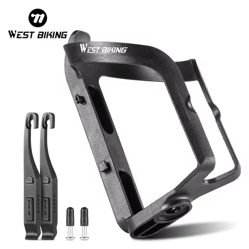 WEST BIKING 2 in1 Bicycle Water Bottle Cage With 2 Tire Levers Mountain Road Bike Cycling Water Bottle Holder Cages