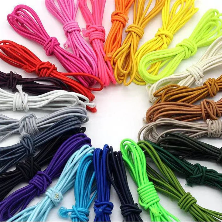  Colorful round elastic cord strong stretch polyester braided