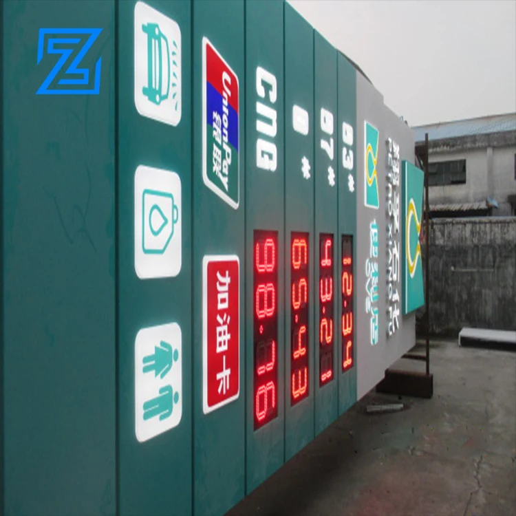 Gas Station Construction Petrol Station Led Digital screen Signage Advertising Pylon Sign For Price Display