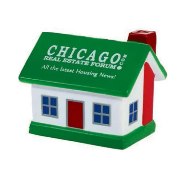 Promotional custom logo foam House shape Stress Toys