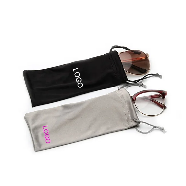 soft touch clean microfiber cloth drawstring glasses bag package sunglass pouch with custom logo