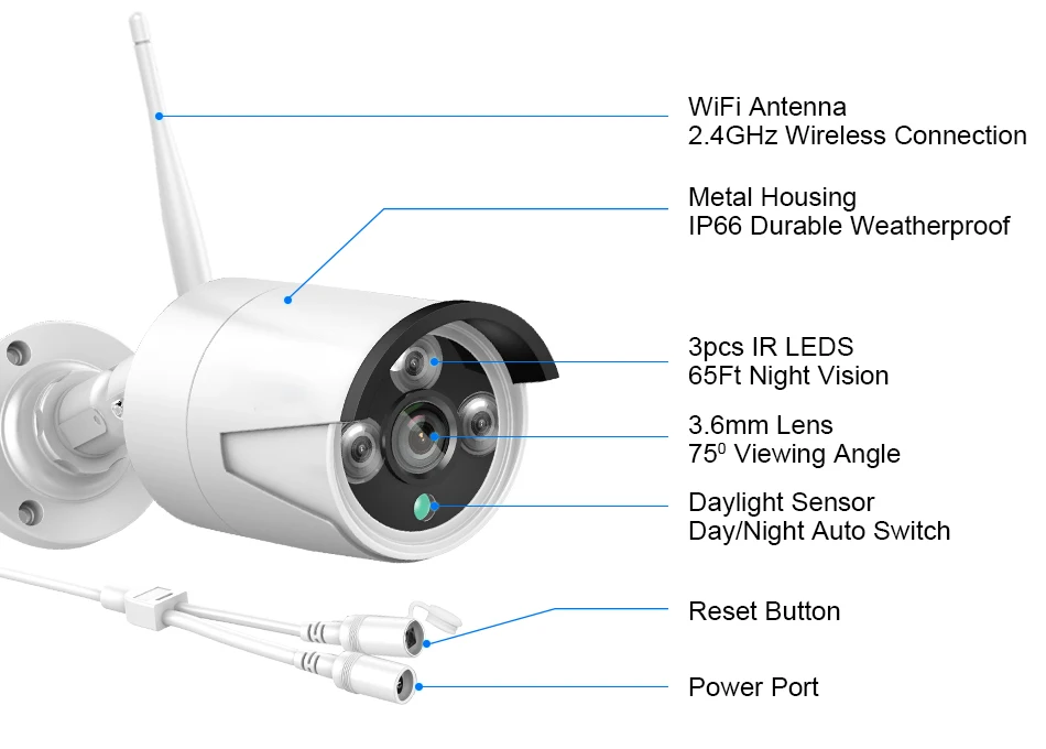 4ch 3mp wireless camera system Outdoor Security System wifi nvr kit