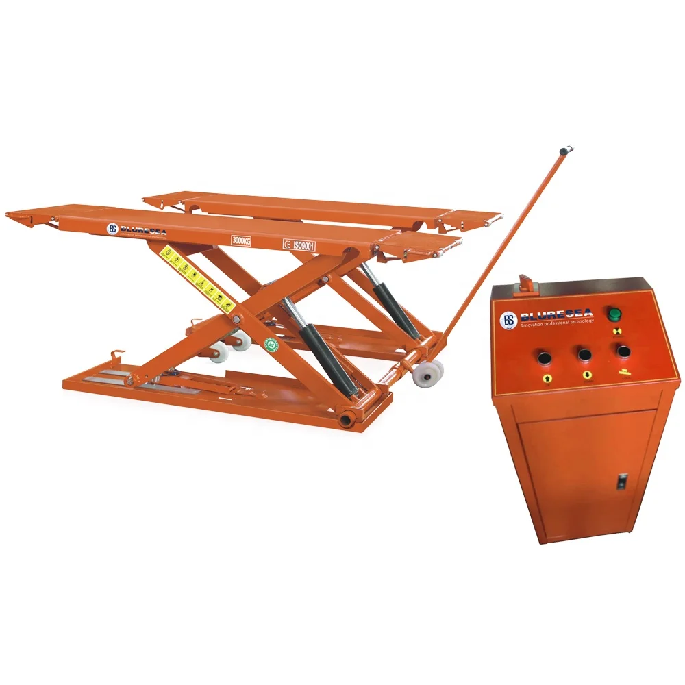 BLURESEA high quality scissor lift BLS-P30A automatic movable mid-rise scissor car lift with CE