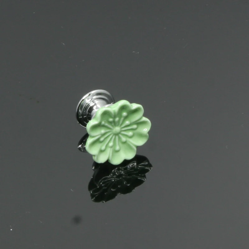 China New Style Vintage Chrom Magnolia Metal Crystal Glass Cover Funiture kitchen door cabinet drawer knobs & handle