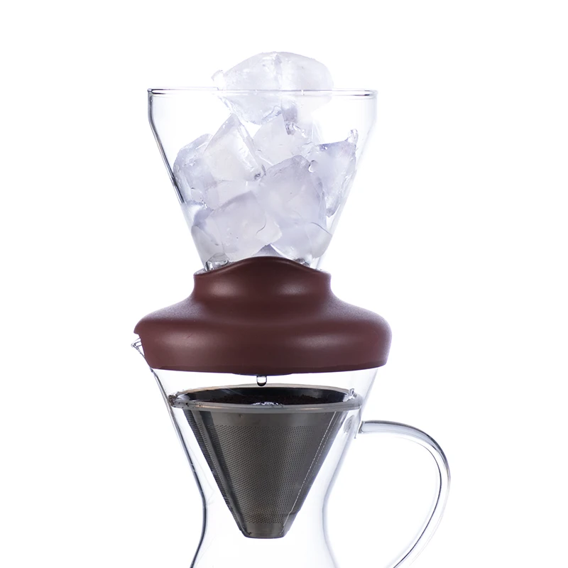 2 in 1 borosilicate glass pour over coffee maker pitcher set stainless steel ice cold drip coffee maker