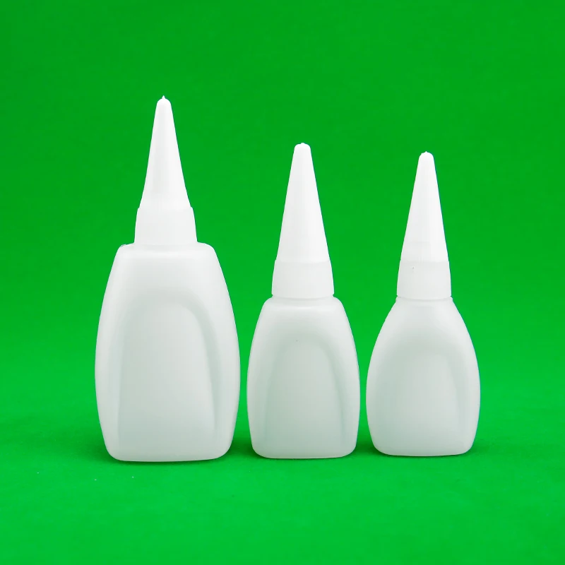 Industrial Use PET Plastic Super Glue Bottle 20g & 15g HDPE Adhesive Screen Printed Logo for Chemical Packaging