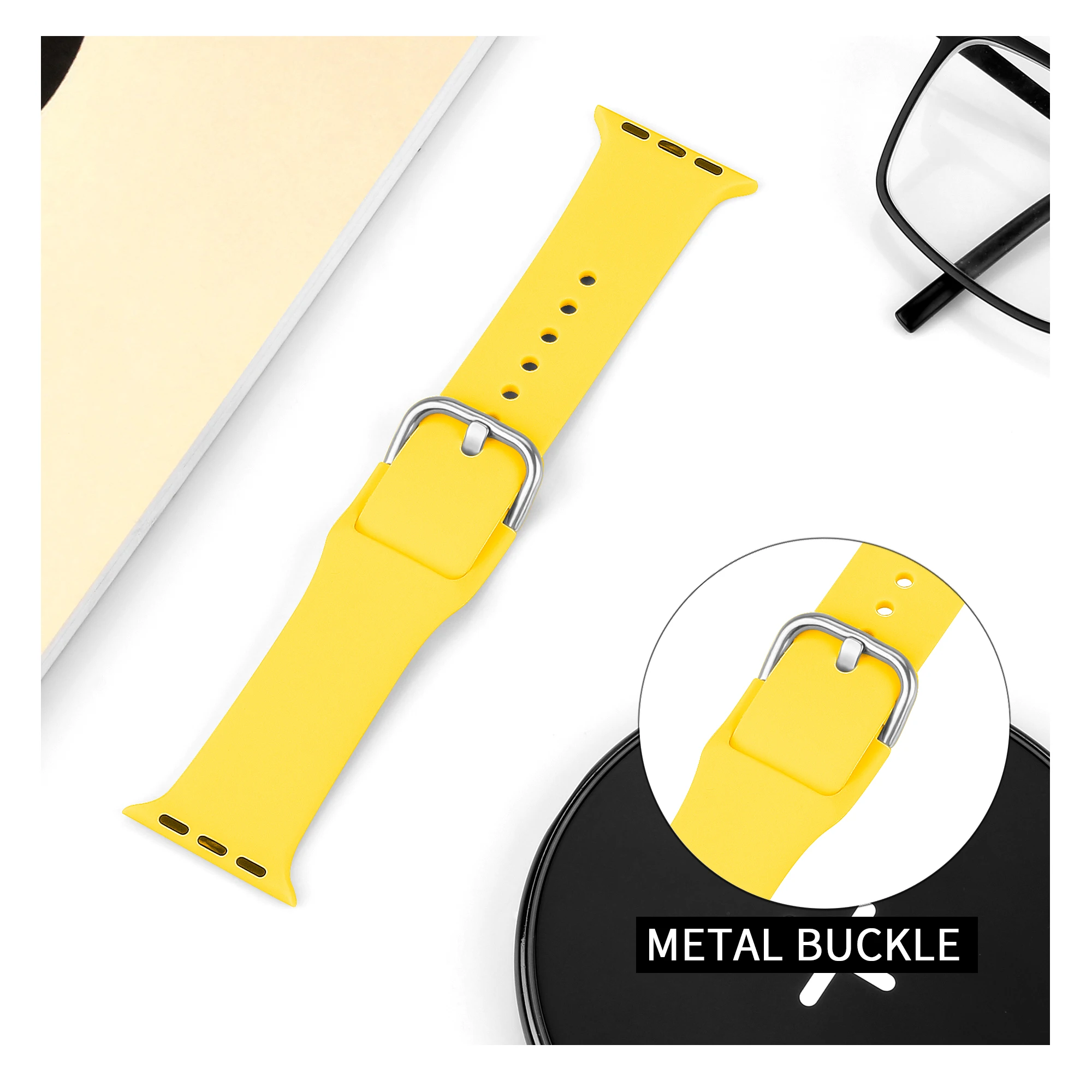 Watch Accessories Silicone Strap For appel Watch Bands  1 2 3 4 5 6 7 8/Se  Rubber Wrist Band iPhone watch For 38Mm 40Mm 42Mm 44Mm 41Mm 45Mm