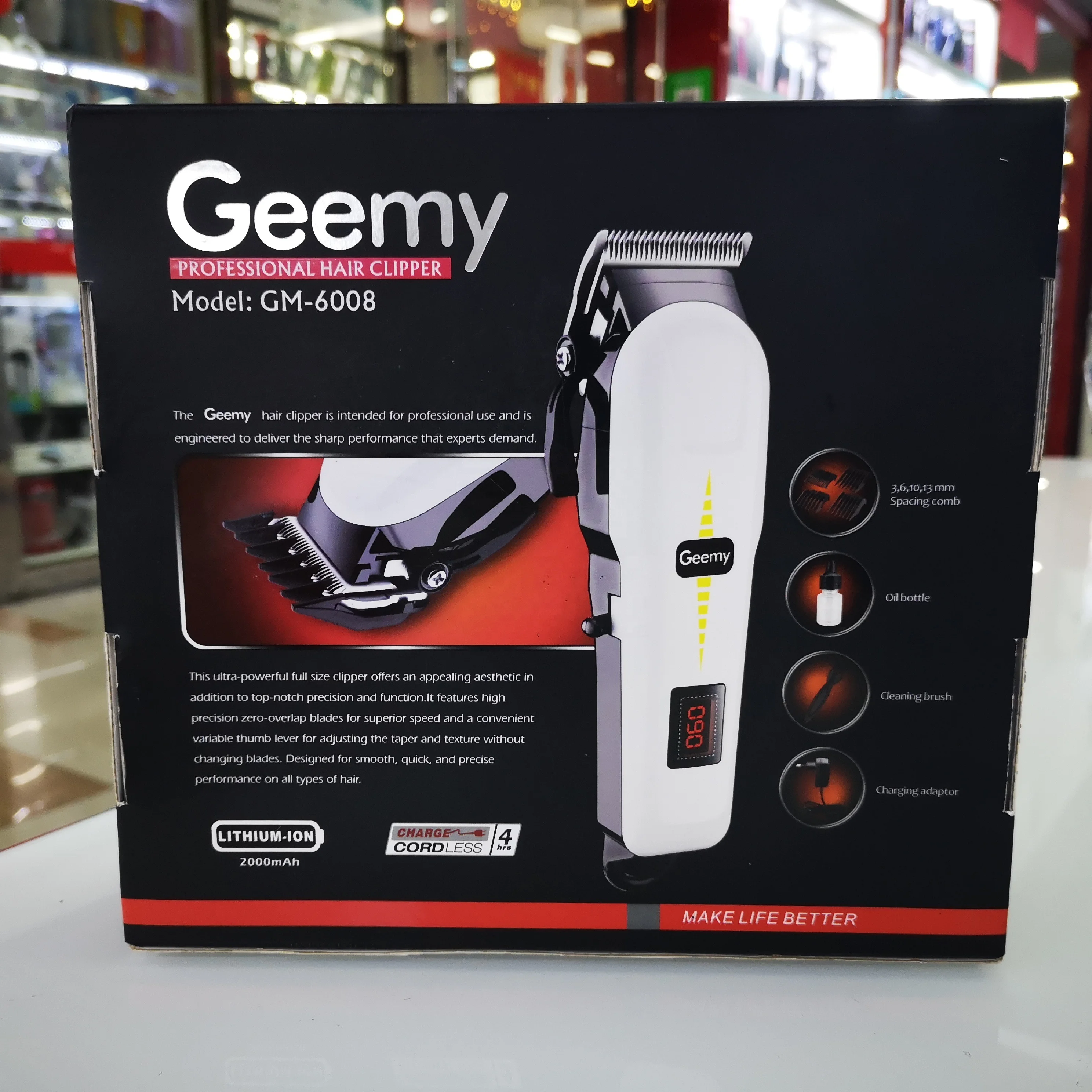 GEEMY GM6008 New Retro Oil Head Electric Salon Hair Trimmer Rechargeable Professional Cordless Wireless Hair Trimmer