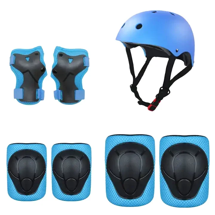 Wholesale 6Pcs Kids Elbow Wrist Knee Pads Protective Gear Set Skate Roller Cycling Bike Protective Gear with helmet