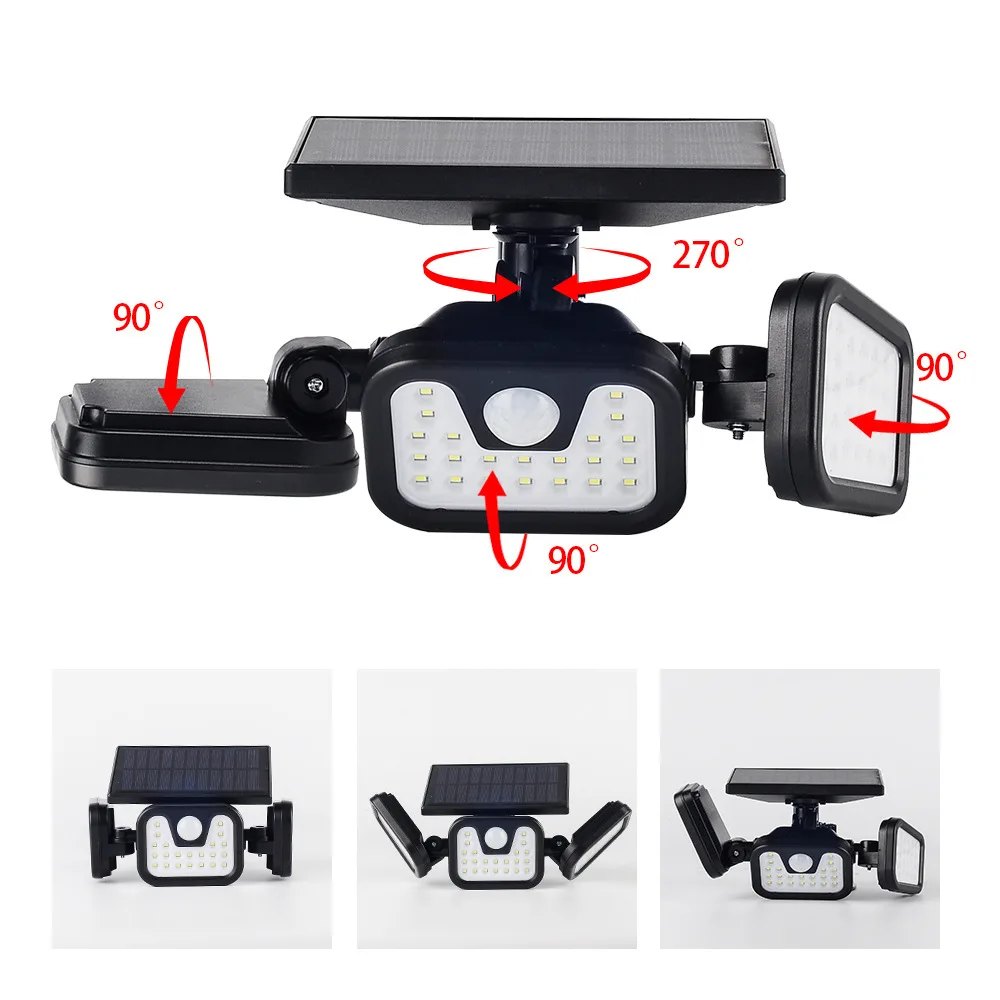 Современный уличный светодиодный садовый светильник с датчиком движения на солнечной батарее для дома аварийного сада