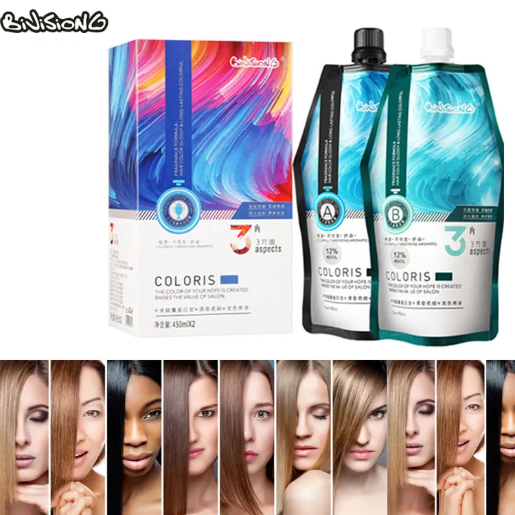 Permanent Dye Hair Color Factory more than 30 Colors Available Color Hair Colorant