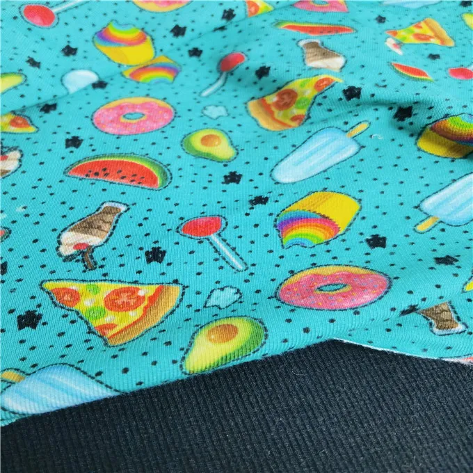 180gsm Cotton Elastane Printed Fabric 95% Cotton Spandex OEM Print Fruit Cotton Fabric Custom Watermelon Summer Printed Fabric