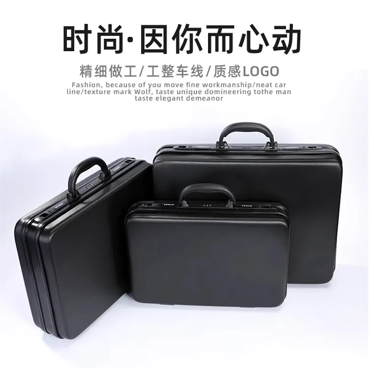 WETRUST 16' inch Black Dark Red Document Organizer Hard Case Storage Laptop Briefcase suitcase