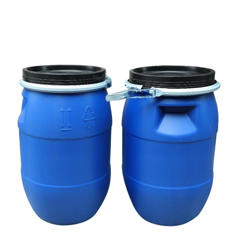 30L With iron hoop manufacturers sell well plastic bucket open top blue barrel plastic