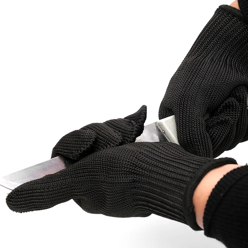 Professional police equipment Black EN388 stainless steel cut resistant gloves cut resistant gloves level 5