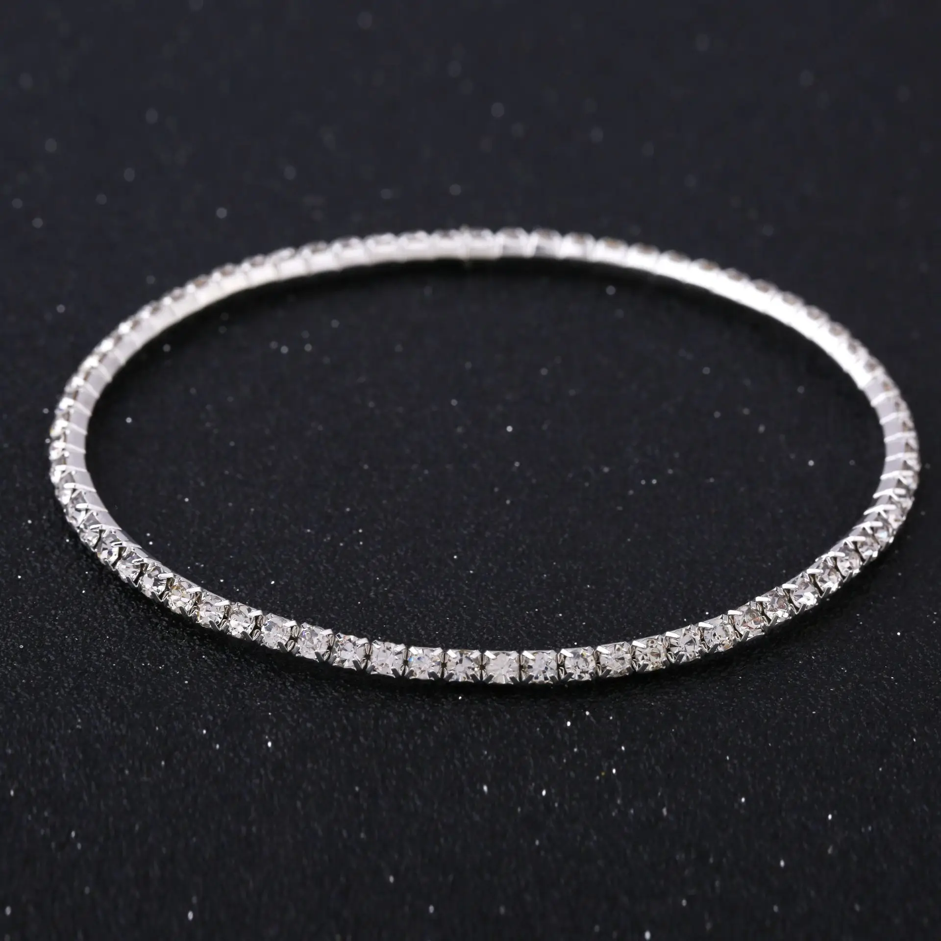 Elastic Rhodium Claw Crystal Single Chain Foot Bracelet Anklet Custom Summer Beach Cheap Wholesale Slippers Colorful