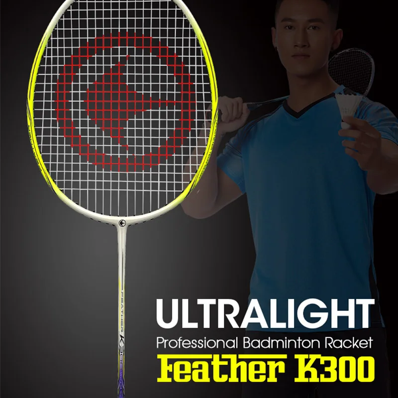 carbon fiber racket badminton K300  Ultra light 4u 82g raket top badminton rackets Professional badminton products
