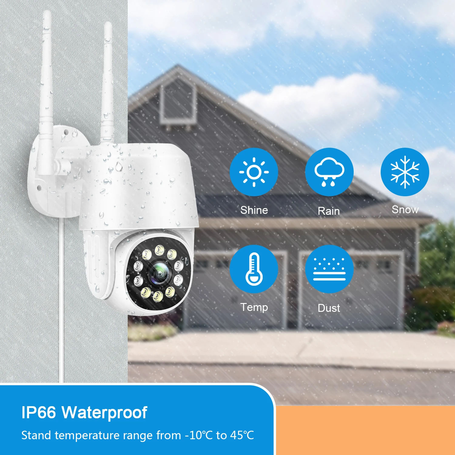 High Quality Outdoor Wi-fi Security Wireless 1080p Ptz CCTV Dome Camera with Night Vision work with alexa