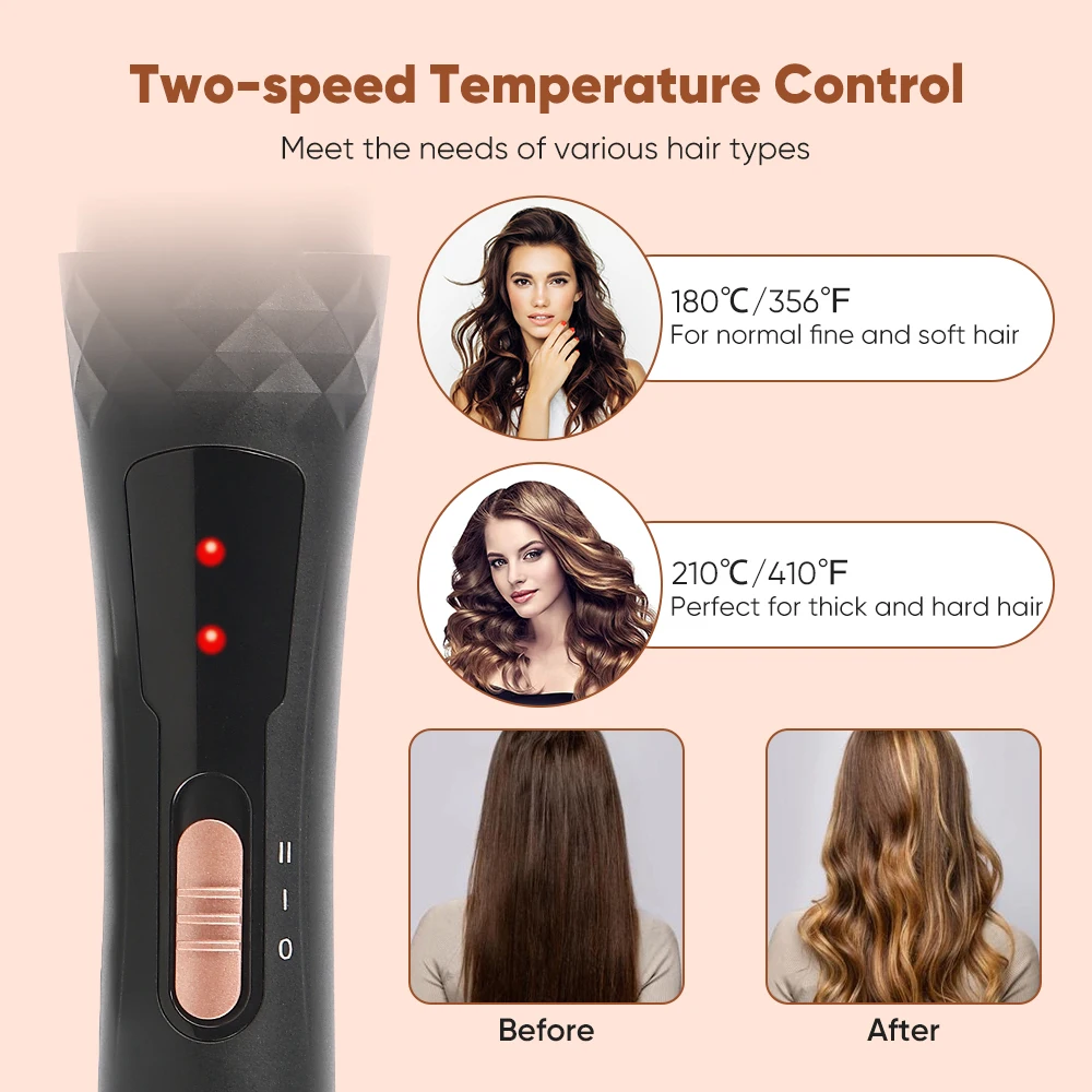 Hair Curler Automatic 5 in 1 Hair Styler Interchangeable Curling Iron Wand Comb Hair Straightener Curler 3 Barrel