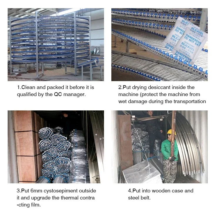 
Food grade stainless steel belt spiral cooling coneyor system for bakery factory 