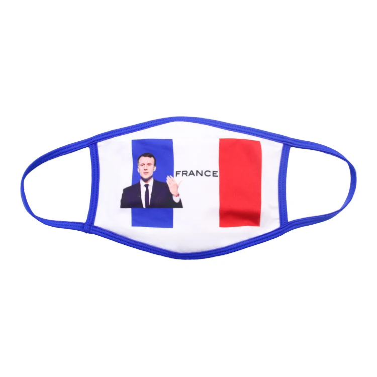 Customized promotion national flag printed cotton  race for president Emmanuel macron pecres