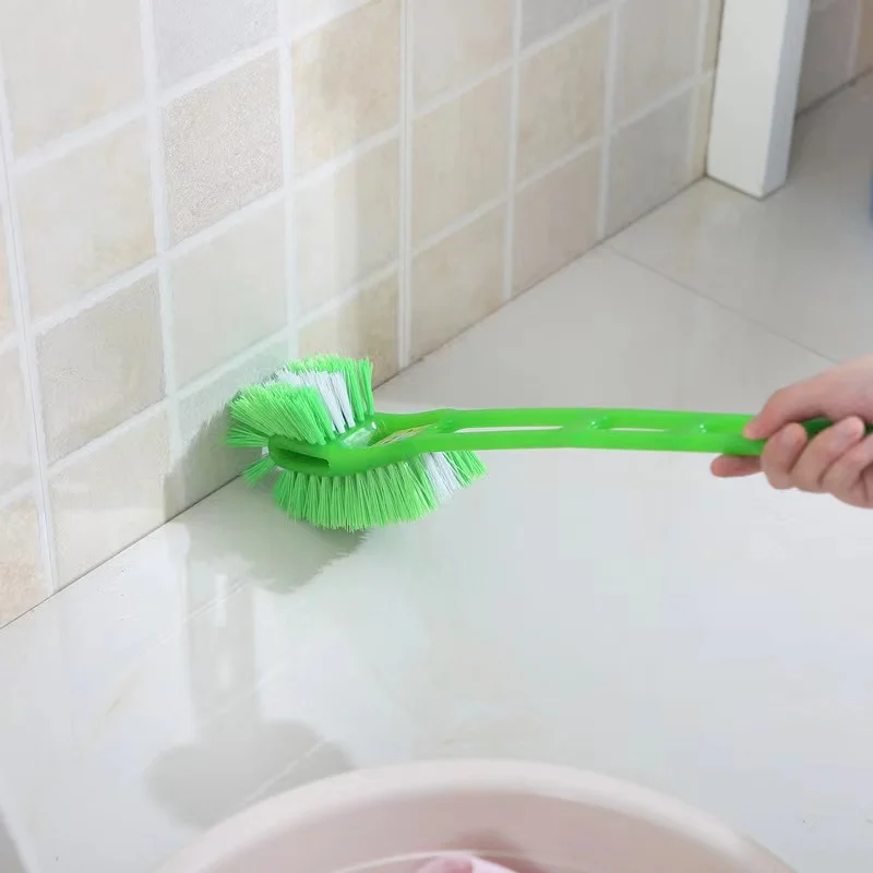 India market heavy duty plastic double hockey brush toilet cleaning brush Bathroom Sanitary Toilet Brush Household Cleaning Tool