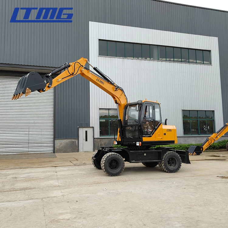 LTMG New 360 degree four wheel towable excavator 6 t 7t 8t 13t 15t 18t 21t wheel digger with CE certification