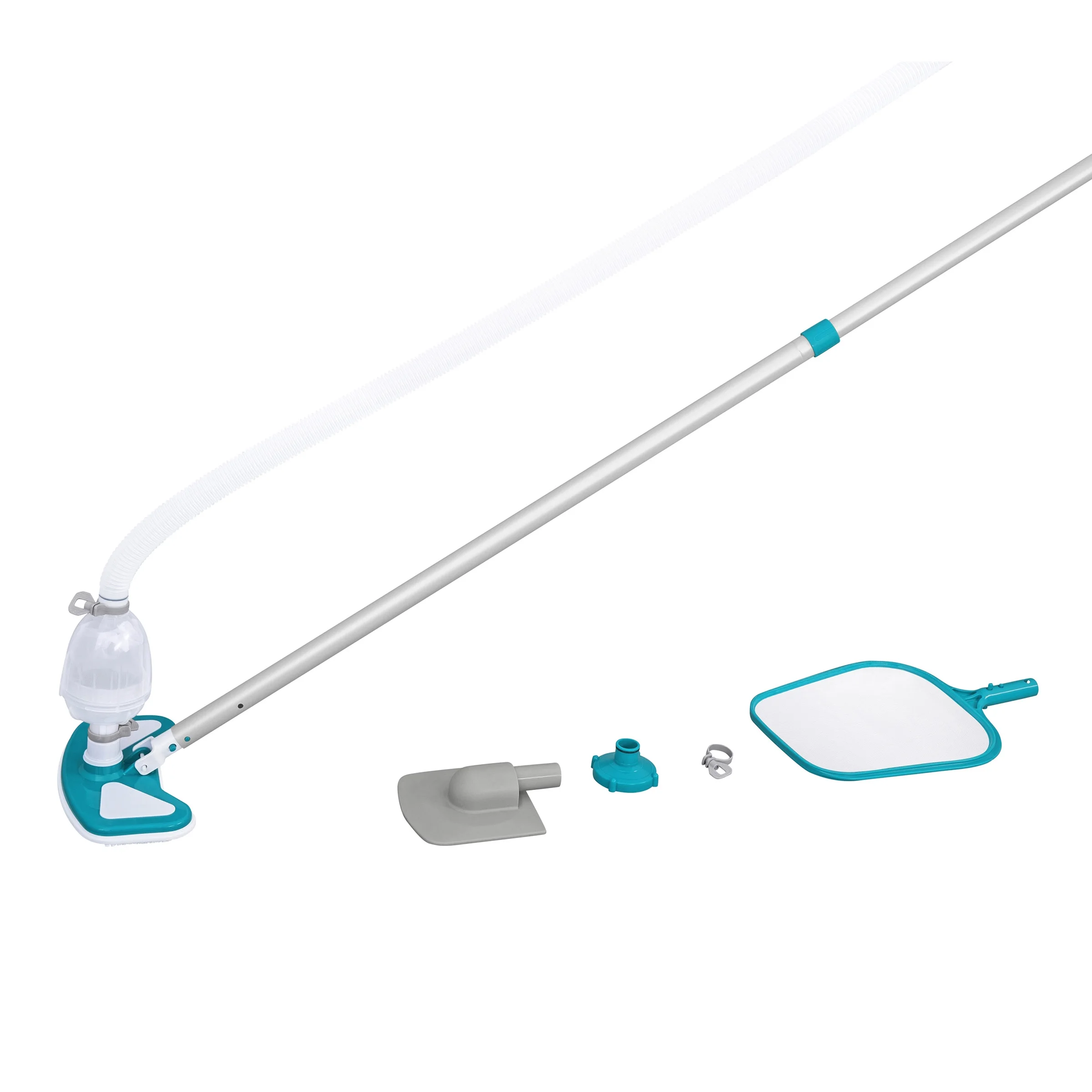 Bestway 58234 Outdoor Above Ground Pool Accessory AquaClean Pool Maintenance Kit with Vacuum and Skimmer