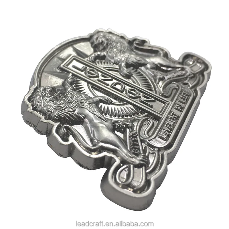 Manufacturing Supplier Wholesale Custom Sliver 3D Pin Metal Badge for Souvenir