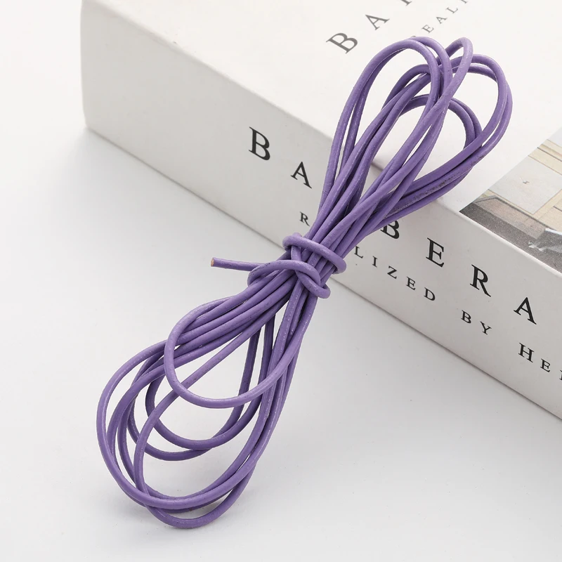 1.5/2mm 2 Meters Colorful circle Soft PU Leather Eco-Friendly Faux Leather Cord String Rope DIY Necklace Bracelet Making V172