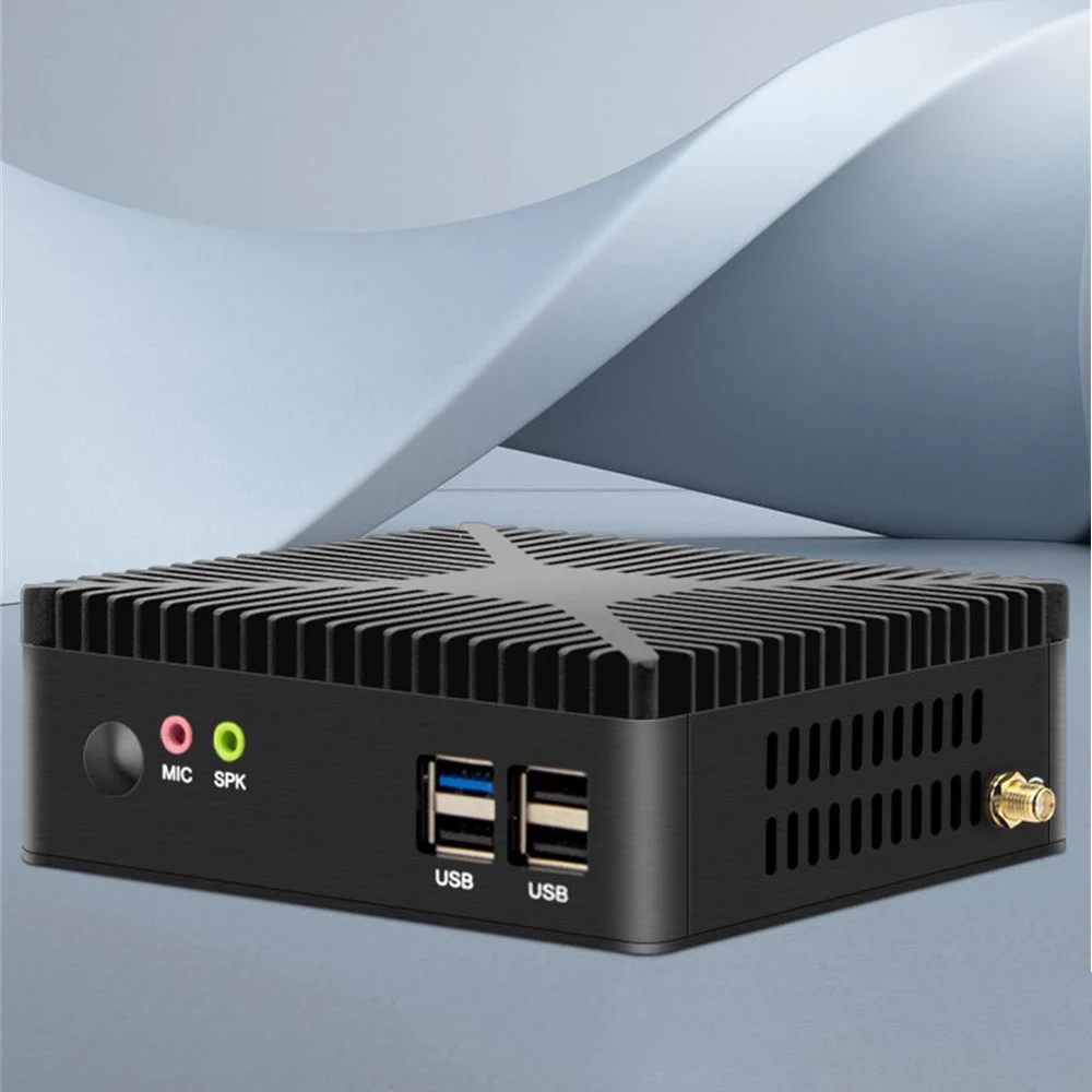 J1800 J1900 J4125 Mini Office Computer Intel HD Graphics VGA HD-MI USB3.0 Dual LAN Mini PC Support Win 7/8/10/Linux ubuntu