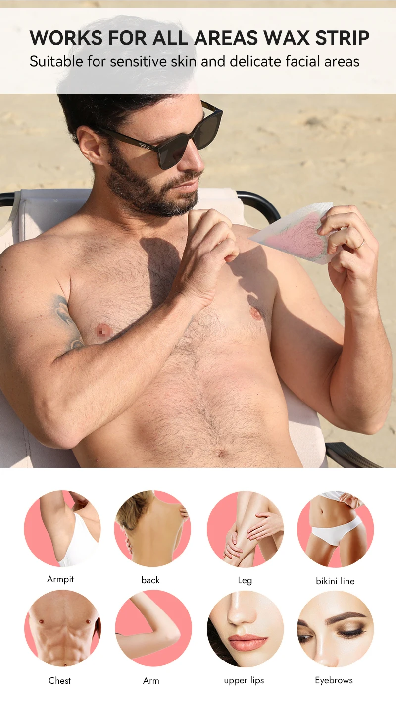 Portable Depilatory Waxing Paper 15pcs Double-sided Non-woven Fabric Disposable Hair Removal Wax Strips