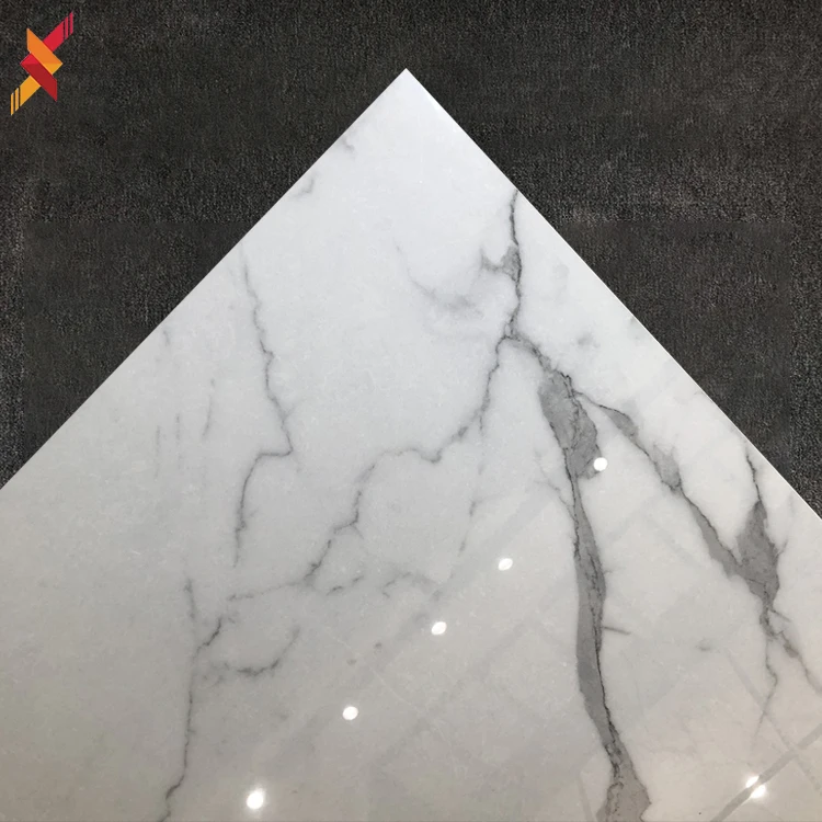 60x60 Cheap price carrara white marble glazed porcelain polished floor and ceramic wall tiles for living room