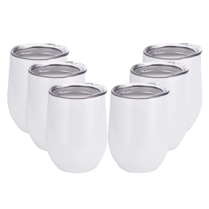 US Warehouse 12 Oz Egg Shape Cute Cup Double Sublimation Stainless Steel Wine Mugs