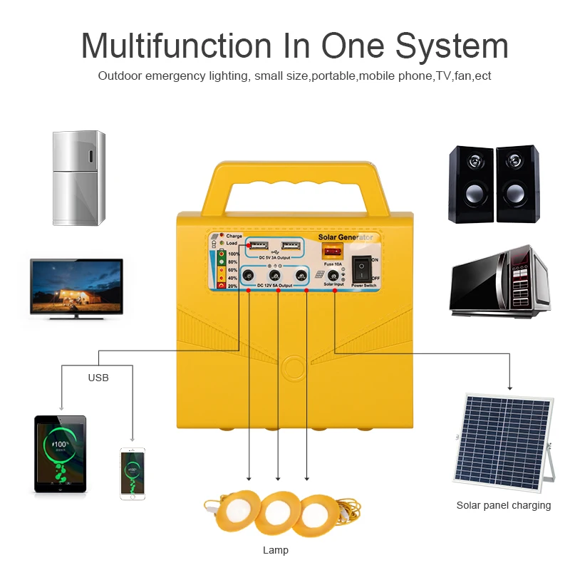 Portable Generator Mini Solar System Dc Solar Kit System 20w Mini Solar Light Kits For Home