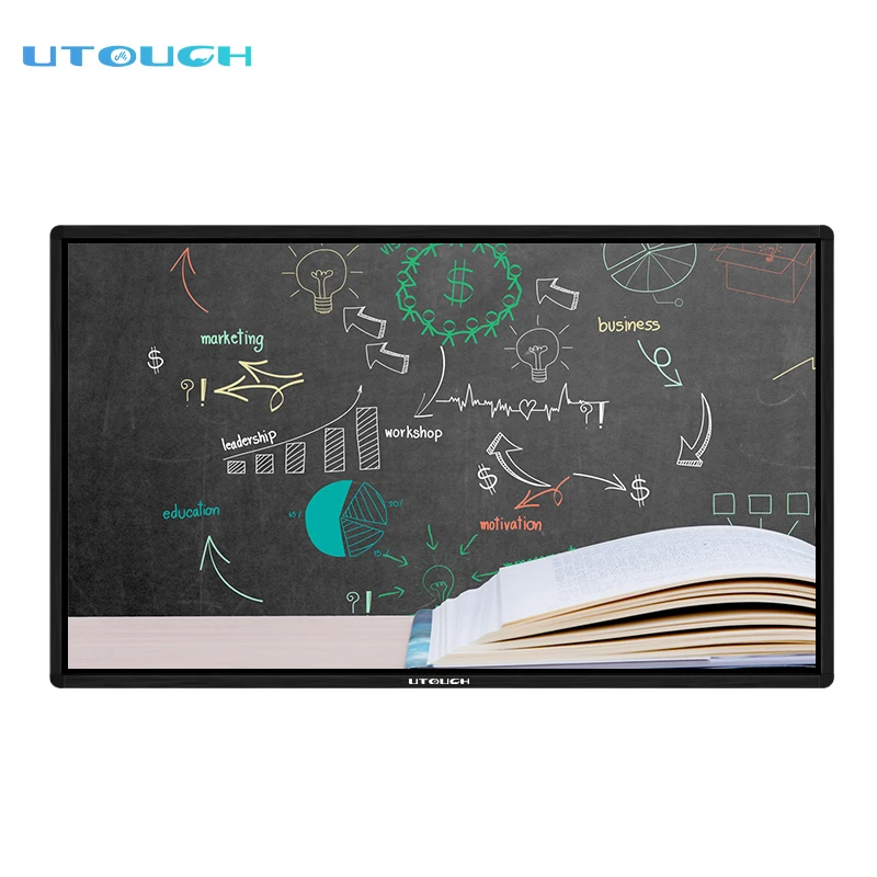Touch interactive whiteboard electronic smart all in one PC digital smart board with moving stand