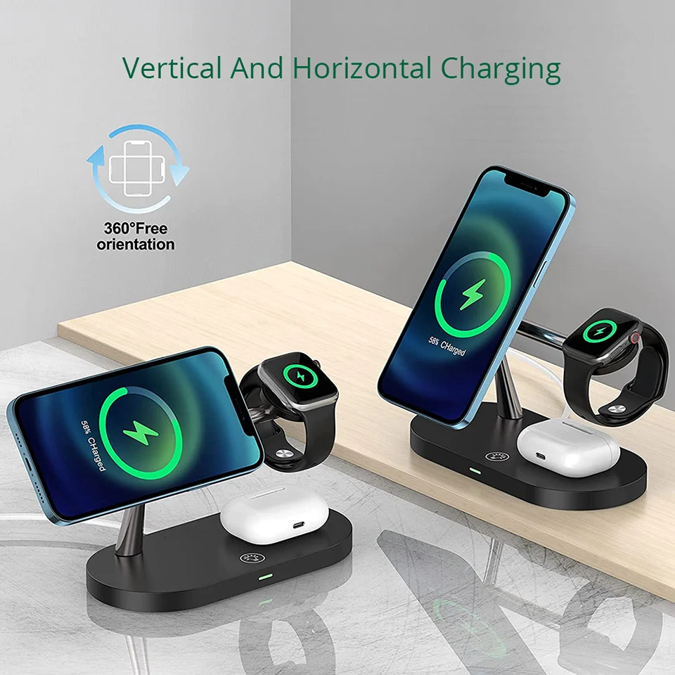 new innovative products 2022 3 in 1 Magnetic Wireless Charger 15W Fast Charging Station for iPhone 14/Samsung Galaxy