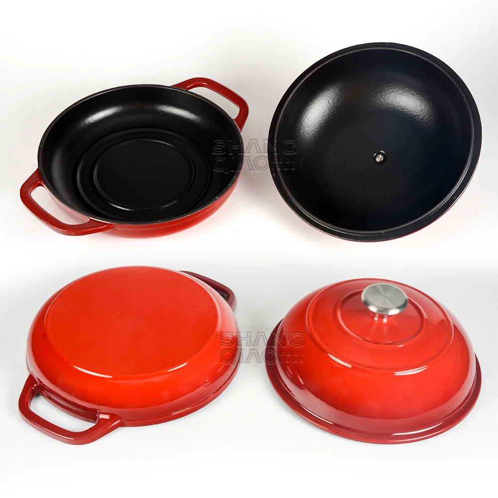 Heavy Duty Home Cooking Cast Iron Bread Baking Pan Enamel Cast Iron Round Shape Bread Oven
