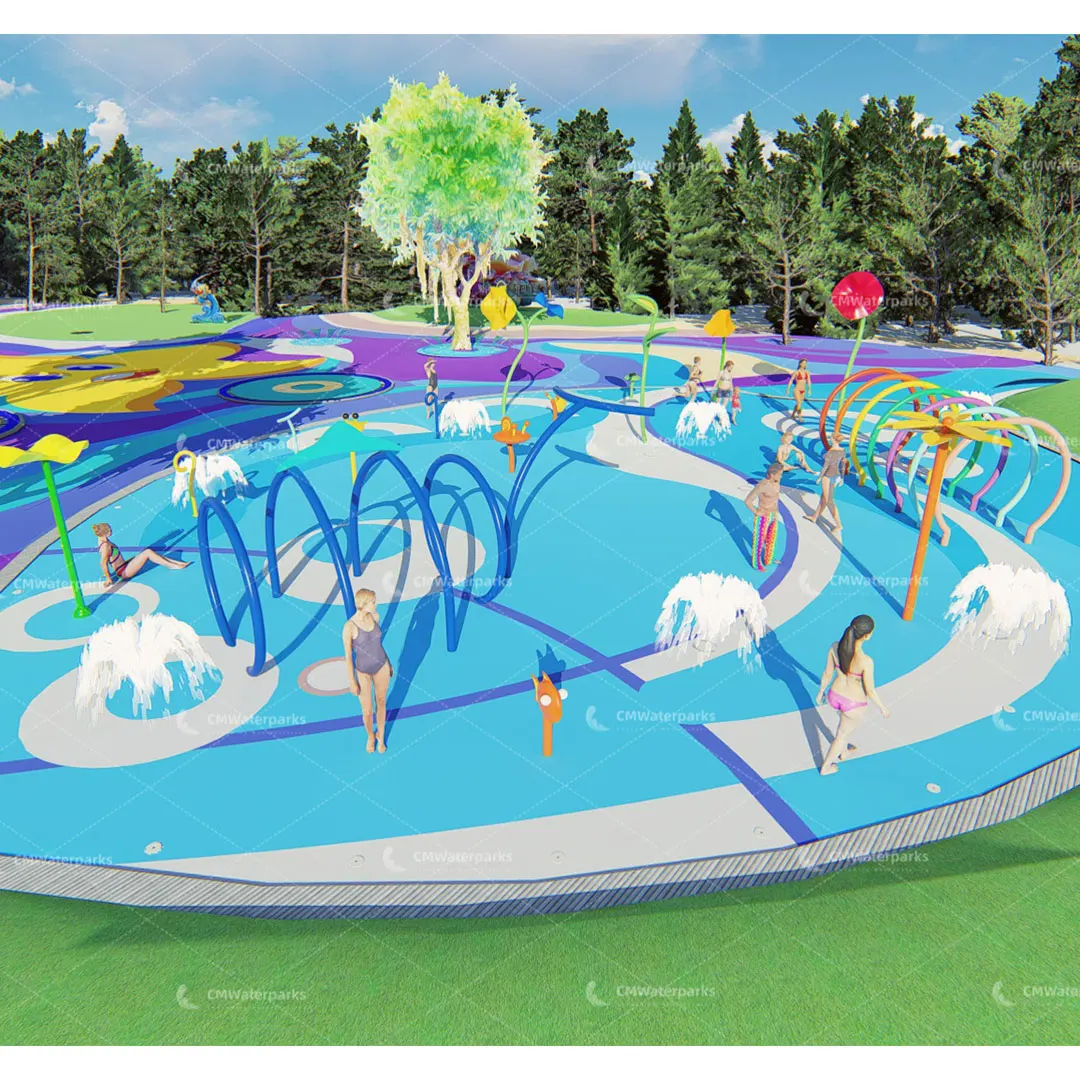 2022 New Water Spray Pad Sprinkler Water Game Pool Squirt Toys For Water Spray Park 3D Model