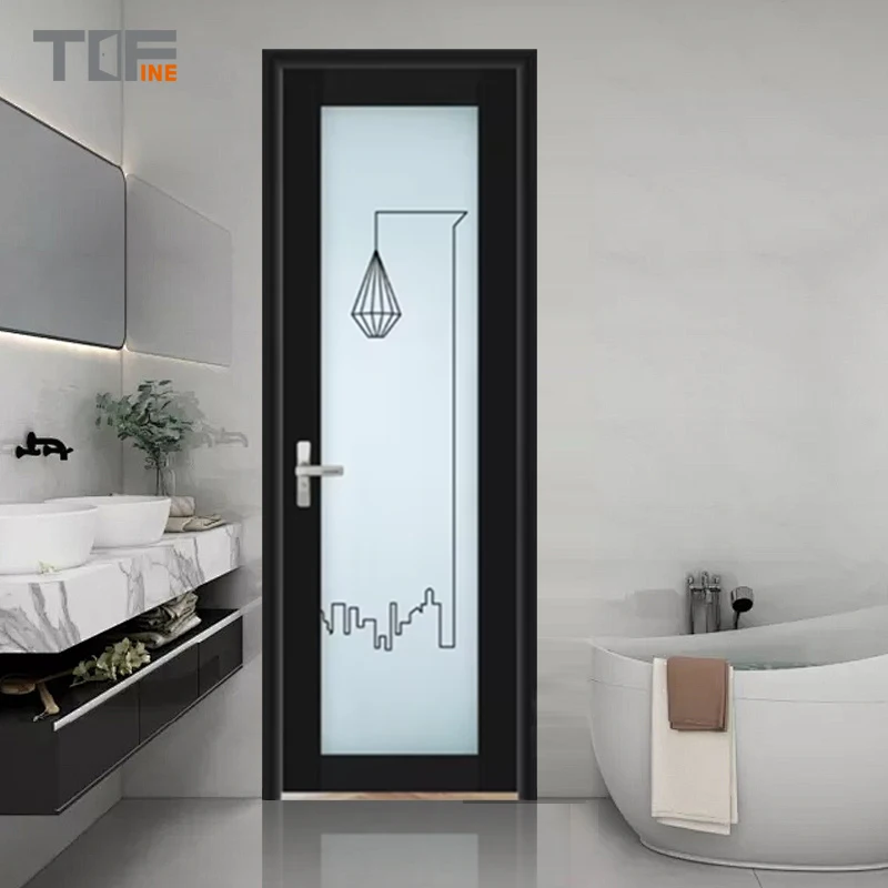 New Design Aluminum Swing Bathroom Door
