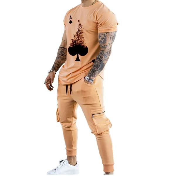 Мужской спортивный костюм с коротким рукавом